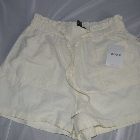 Forever 21 NYC brown crop top long sleeve and white shorts women size small - Picture 4 of 7